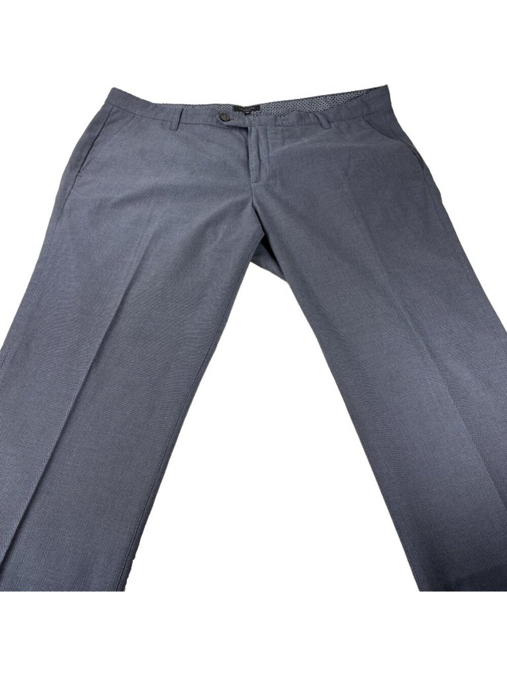 Ted Baker London Mens 40R Dress Pants Slacks Charcoal Gray Textured Floral Trim